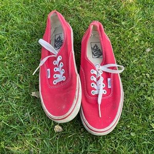 Red lace up vans